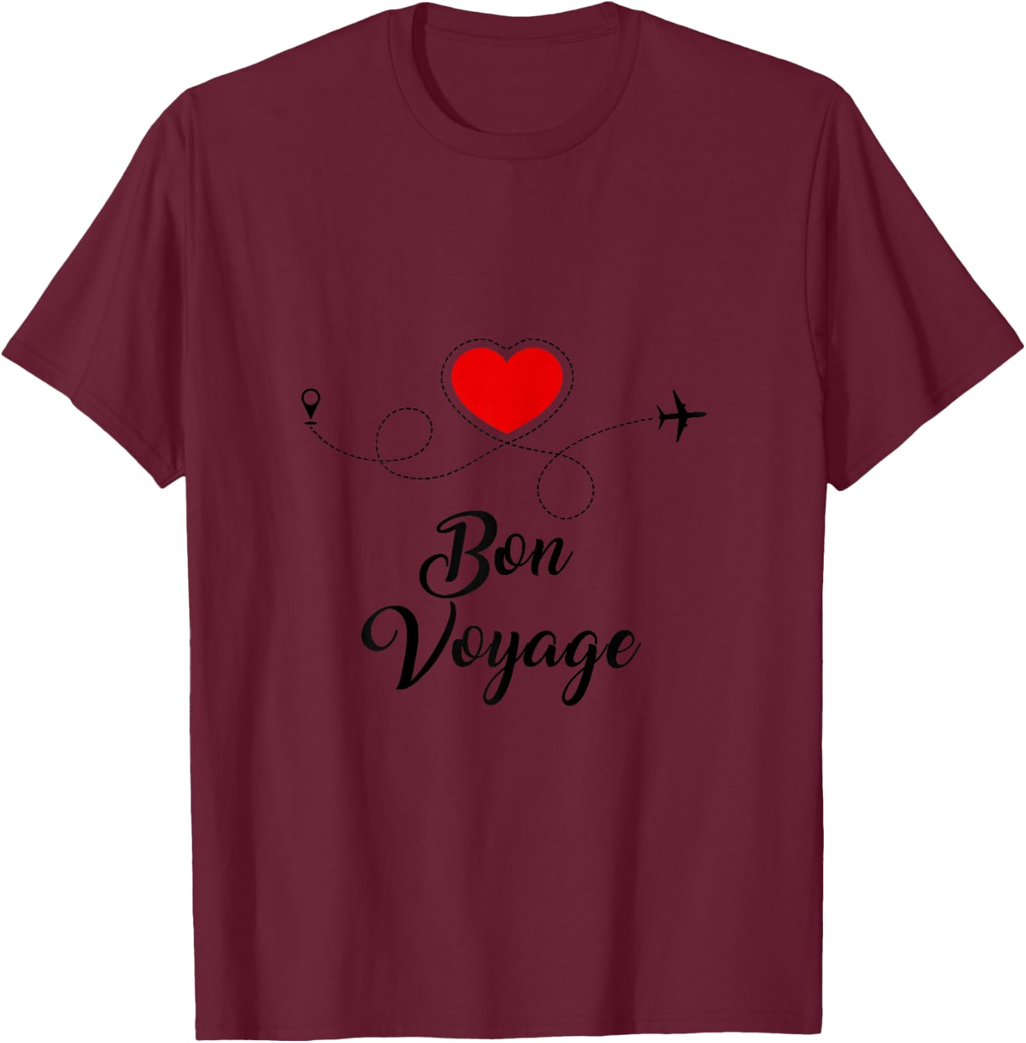 Casual Flight Travel Vacation Cruise Trip Bon Voyage T-Shirt - T-Shirt | Maroon