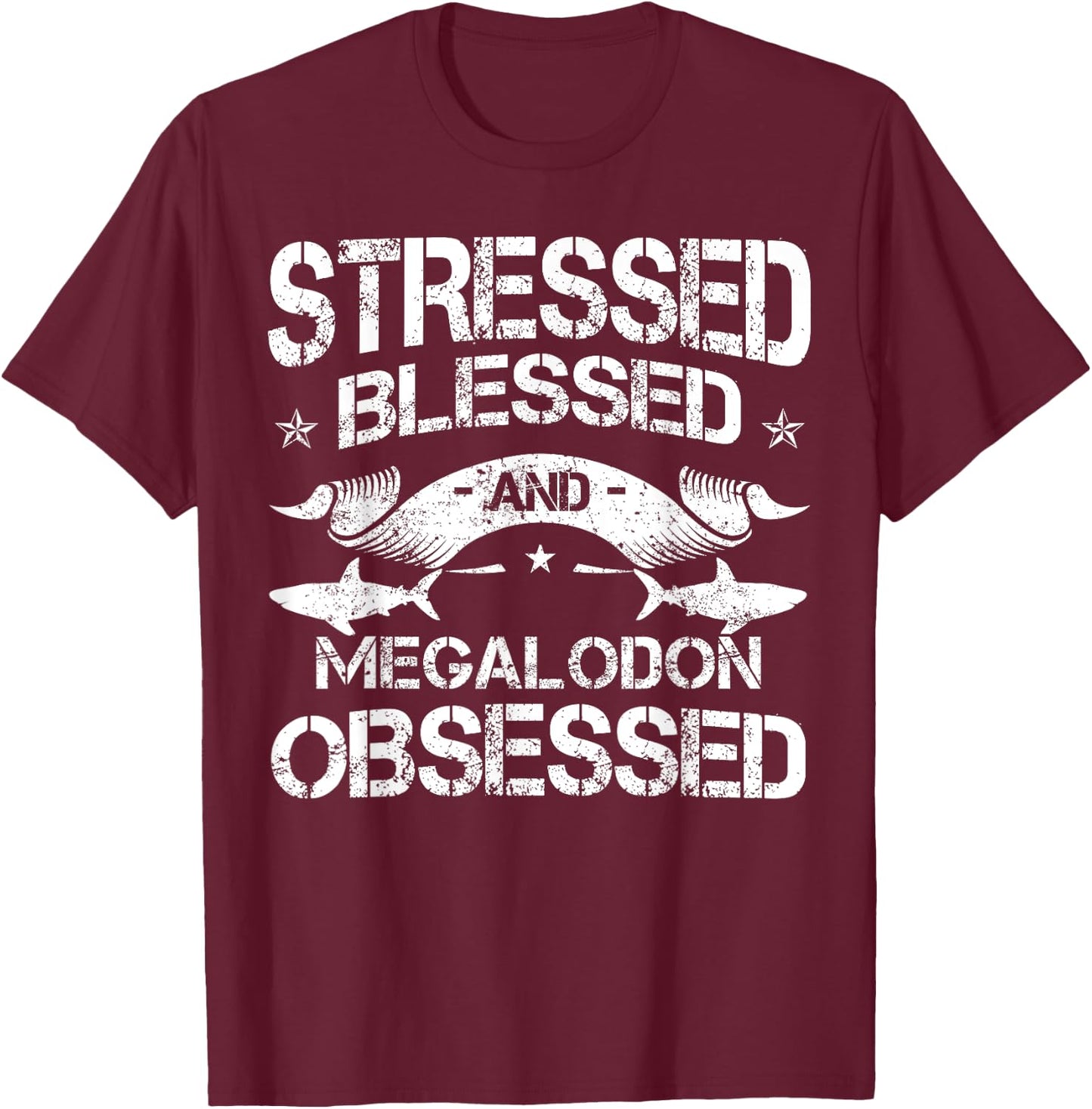 Megalodon Lover Megatooth Shark Largest Extinct Species T-Shirt - T-Shirt | Maroon