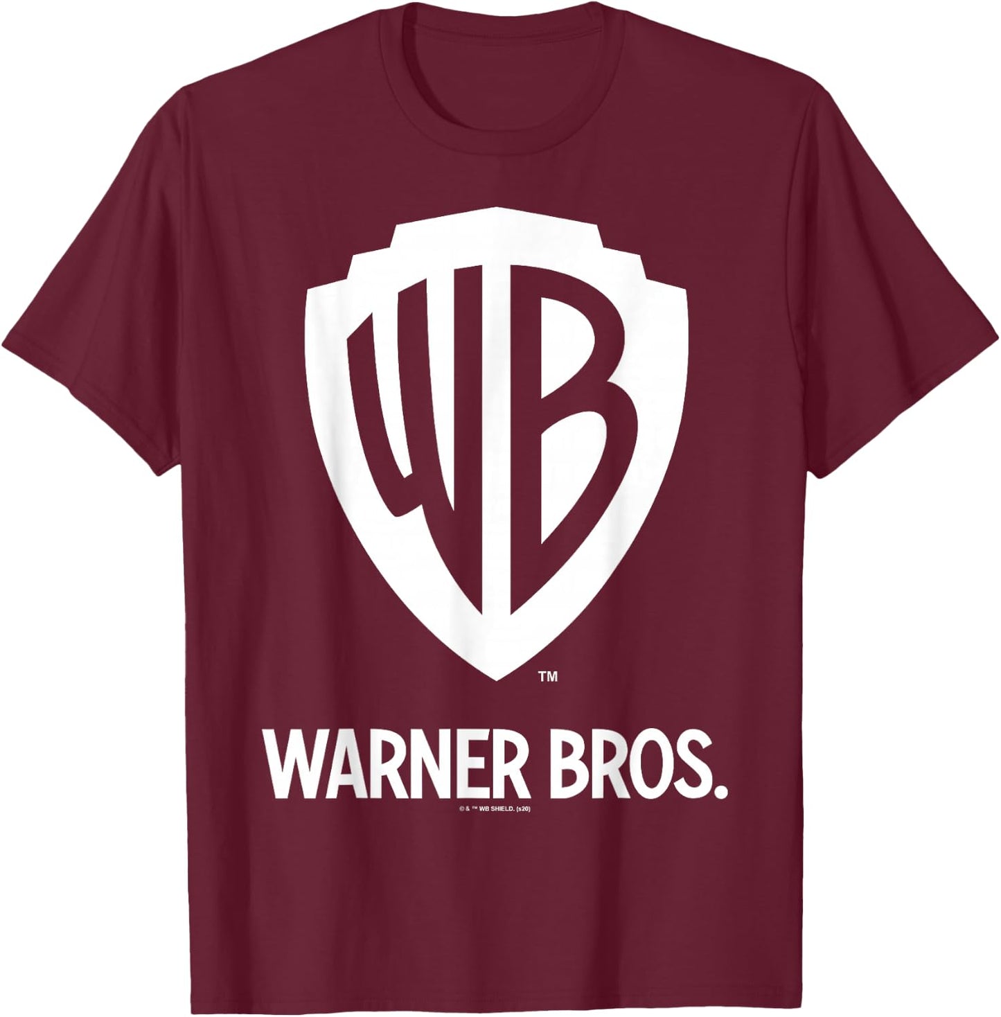 Warner Brothers WB Blue Logo C1 Small T-Shirt - T-Shirt | Maroon
