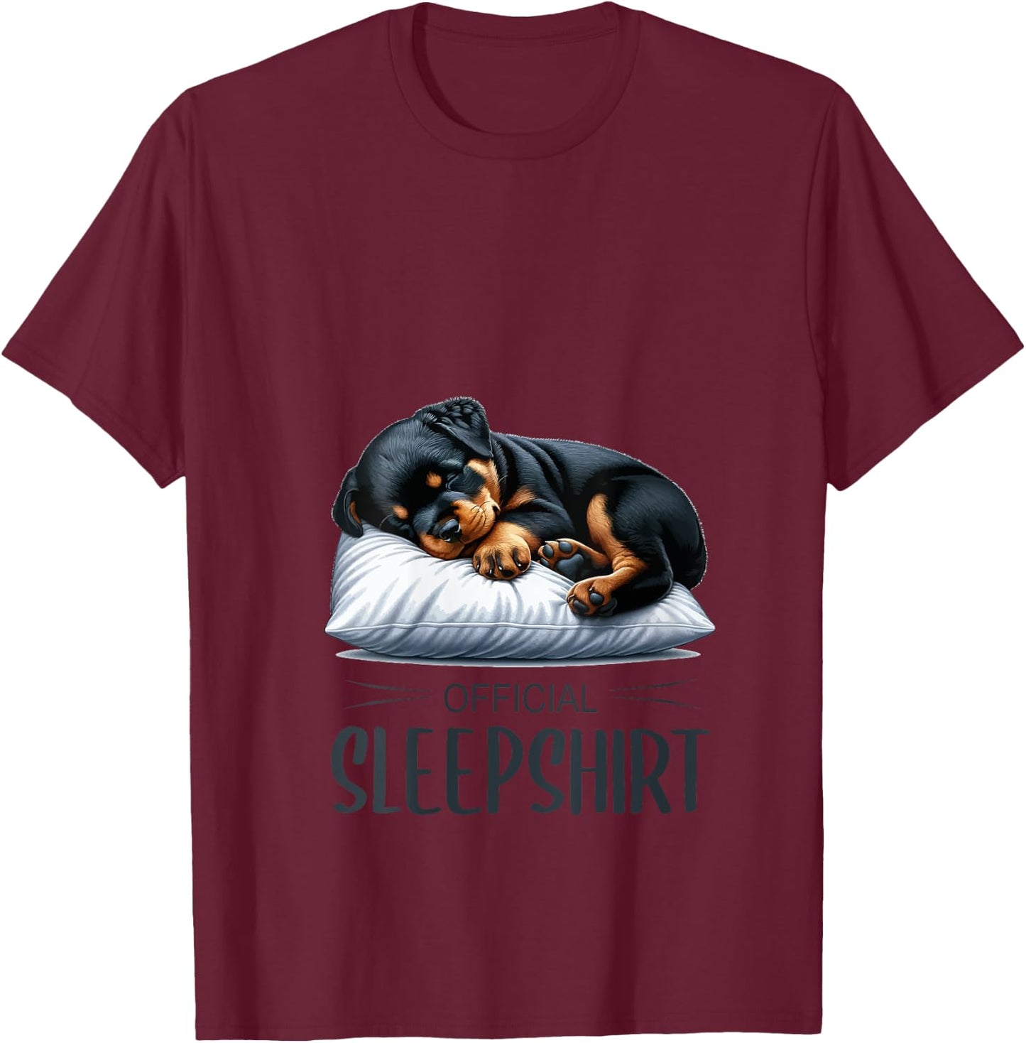 Pajamas Official sleep shirt cute dog Rottweiler V-Neck T-Shirt - T-Shirt | Maroon