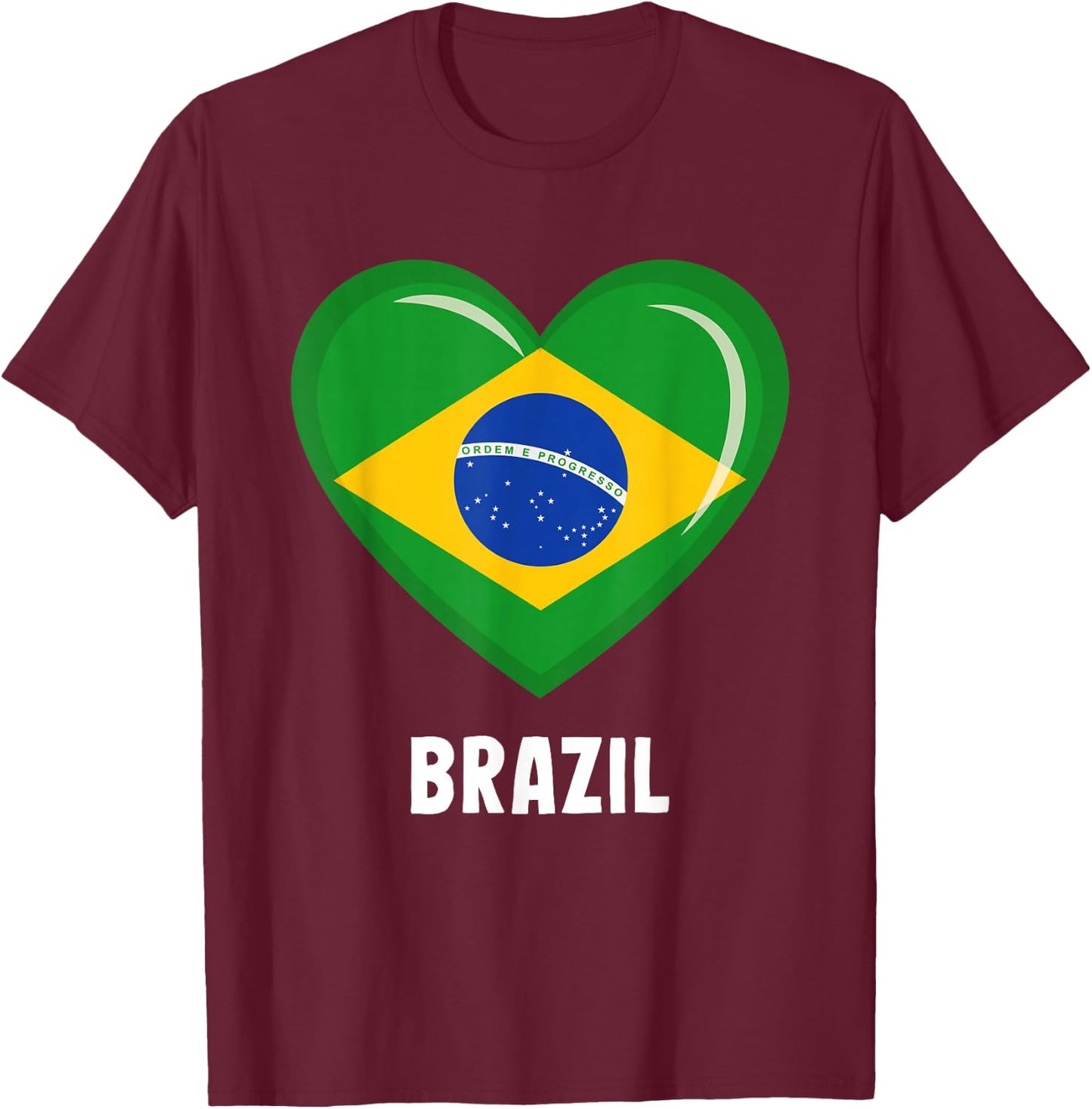 Brazil Flag Jersey | Brazilian T-Shirt - T-Shirt | Maroon