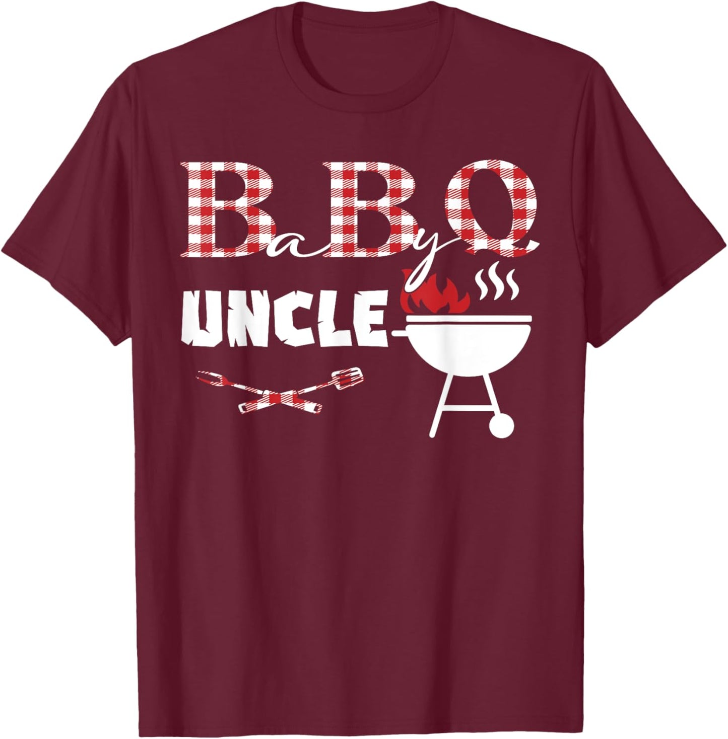 Baby BBQ Uncle Shower Birthday Party Family Matching T-Shirt - T-Shirt | Maroon