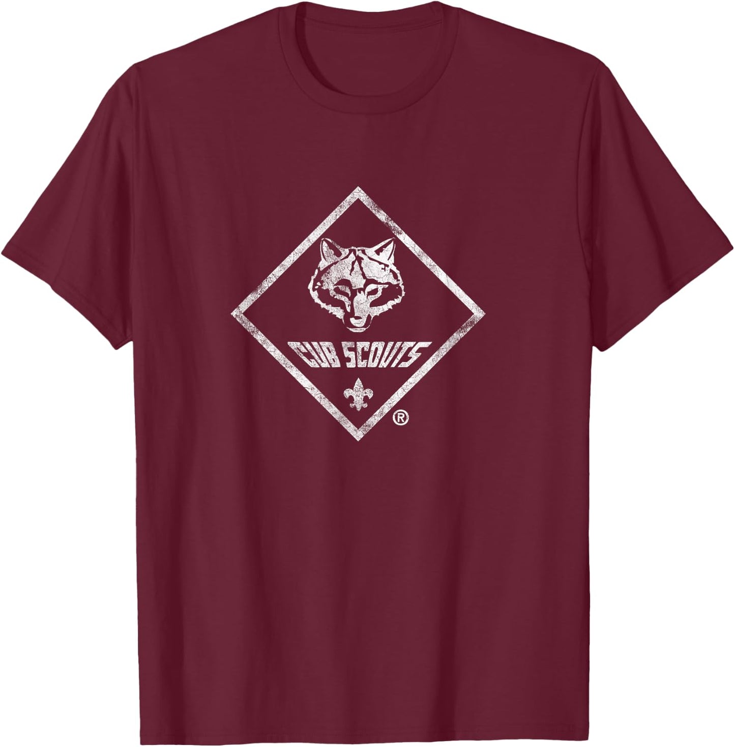 Cub Scouting (White Distressed) T-Shirt - T-Shirt | Maroon