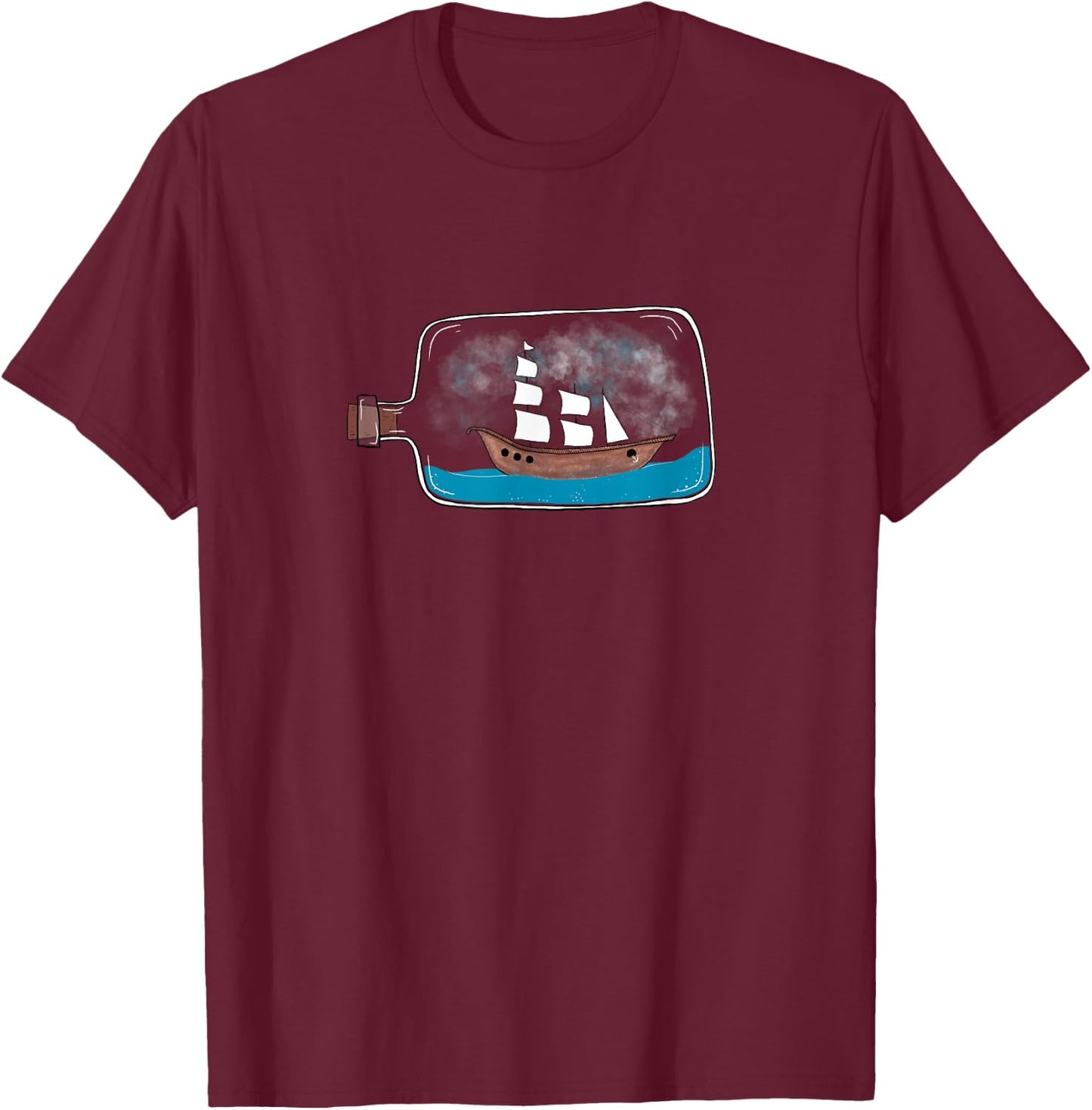 Ship in a Bottle T-Shirt - T-Shirt | Maroon
