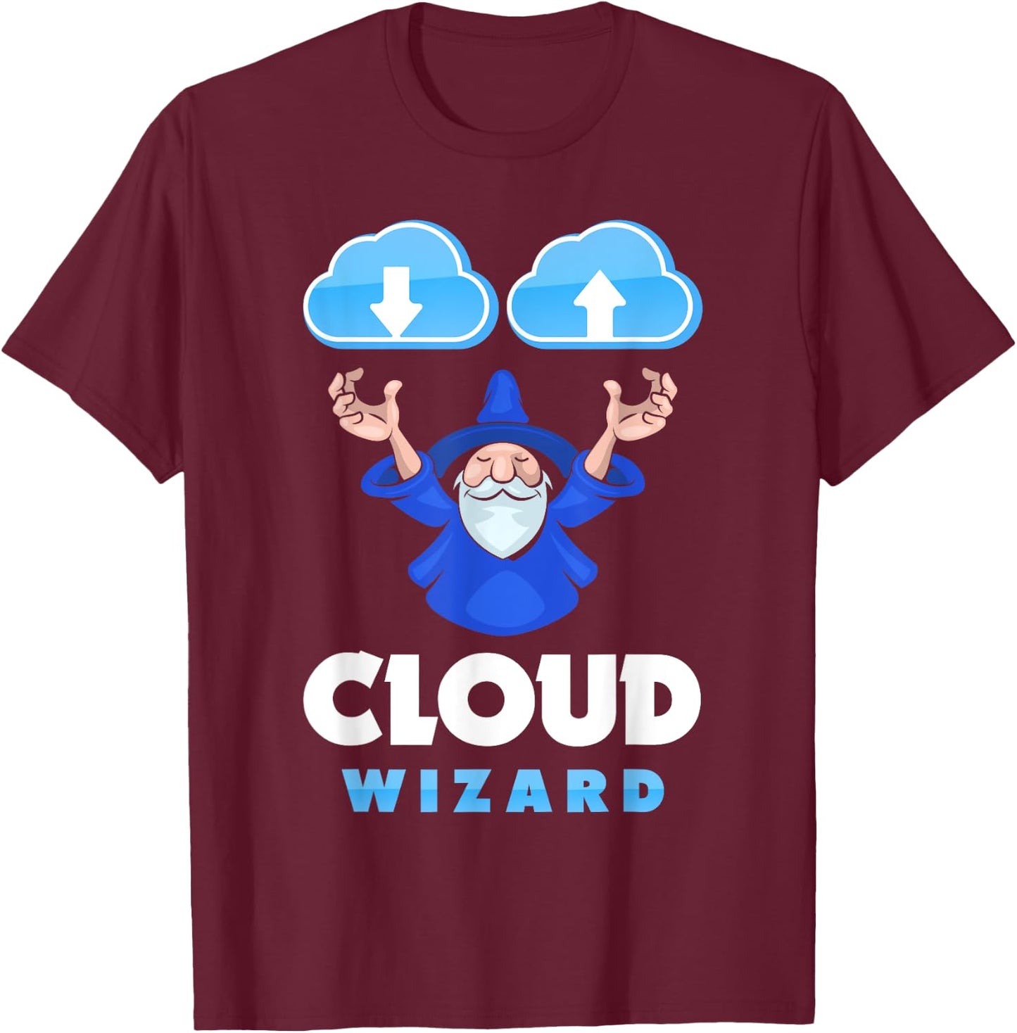 DevOps Engineer Cloud Computing Cloud Wizard Funny T-Shirt - T-Shirt | Maroon
