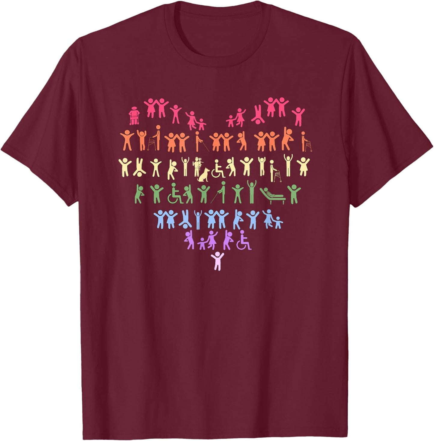 Wheelchair, Quadriplegic, Paraplegic, Disability, Handicap T-Shirt - T-Shirt | Maroon