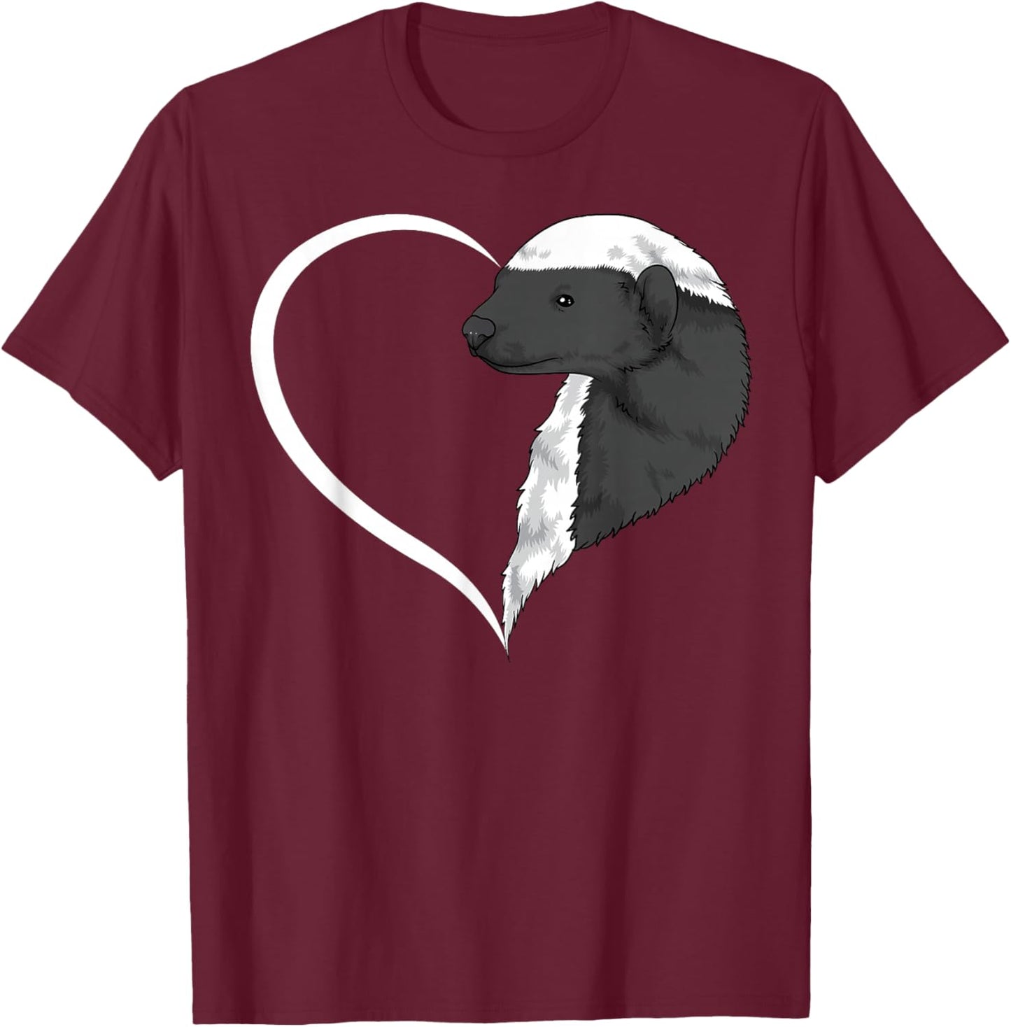 Honey Badger Shirts Girls Heart Cute Honey Badger T-Shirt - T-Shirt | Maroon