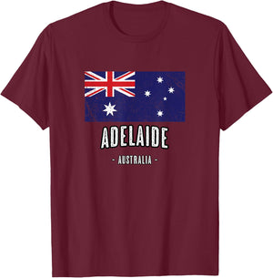 City of Adelaide Australia | Australian Flag, Aussie Top T-Shirt - T-Shirt | Maroon