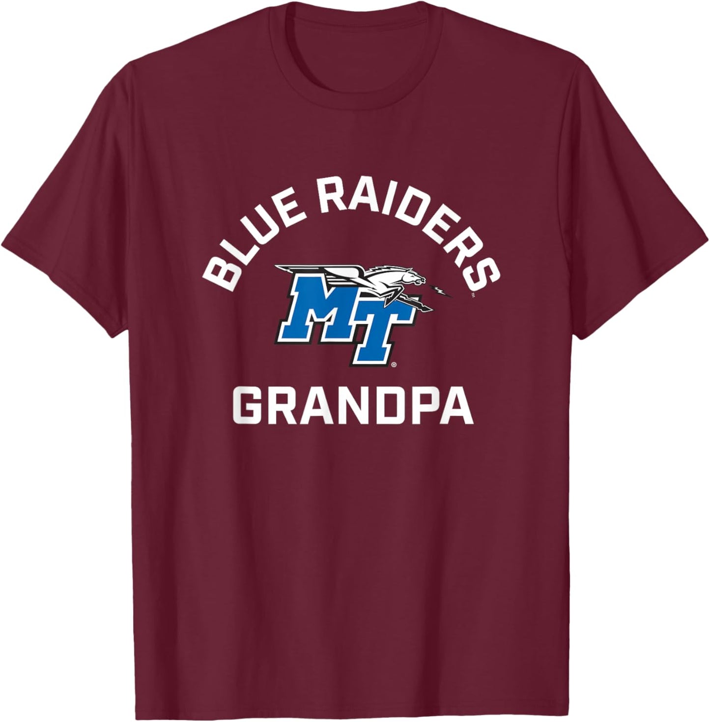 Middle Tennessee MTSU Blue Raiders Arched Grandpa T-Shirt - T-Shirt | Maroon