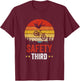 Safety Third Safety 3rd Stunt Crash Funny Mountain Bike T-Shirt - T-Shirt | Maroon