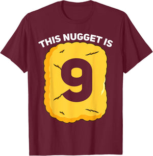 9 Year Old Chicken Nugget Birthday Party T-Shirt - T-Shirt | Maroon