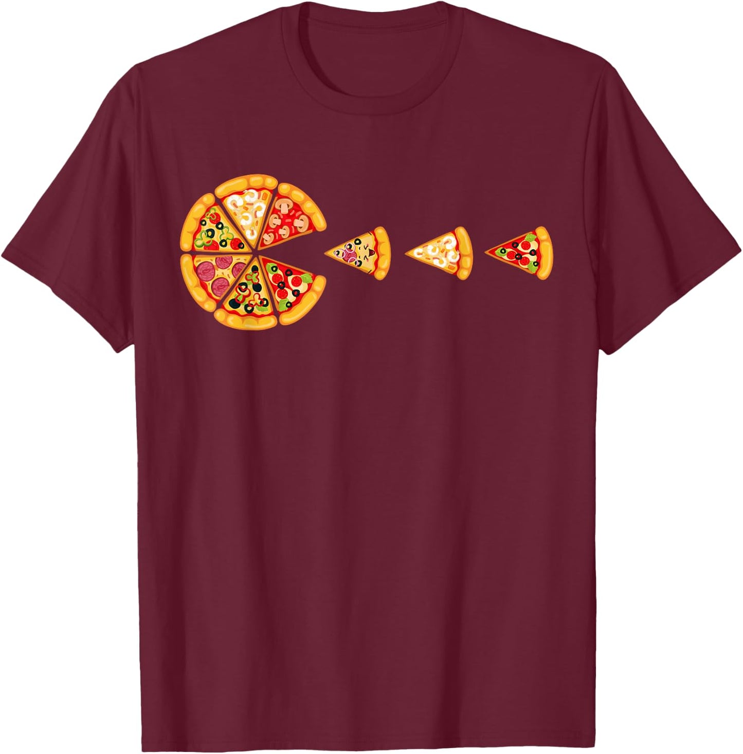 I Love Pizza | Pizza Party | Pizza Pie Slice | Pizza Lover T-Shirt - T-Shirt | Maroon