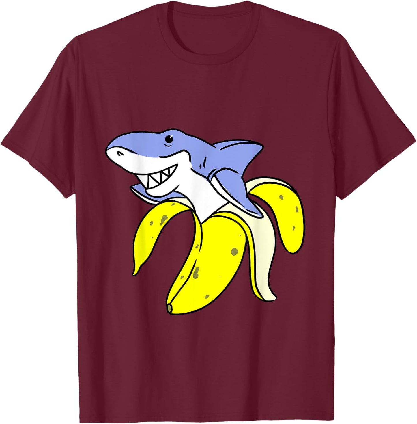 Shark Banana T-Shirt - T-Shirt | Maroon