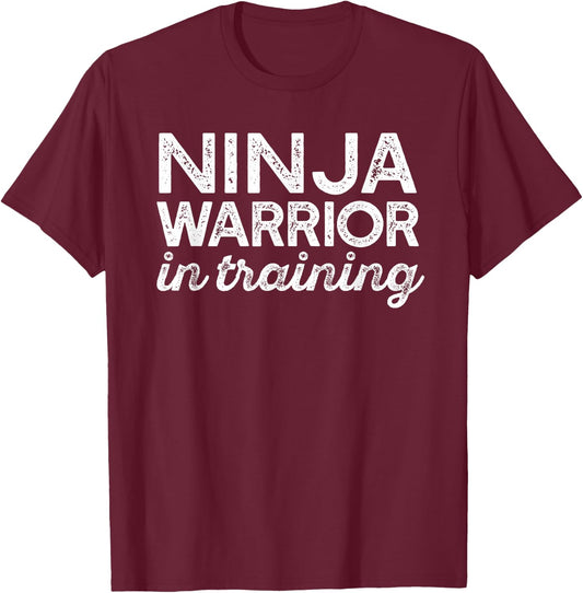 Ninja Warrior in Training Fun Parkour Meme T-Shirt - T-Shirt | Maroon