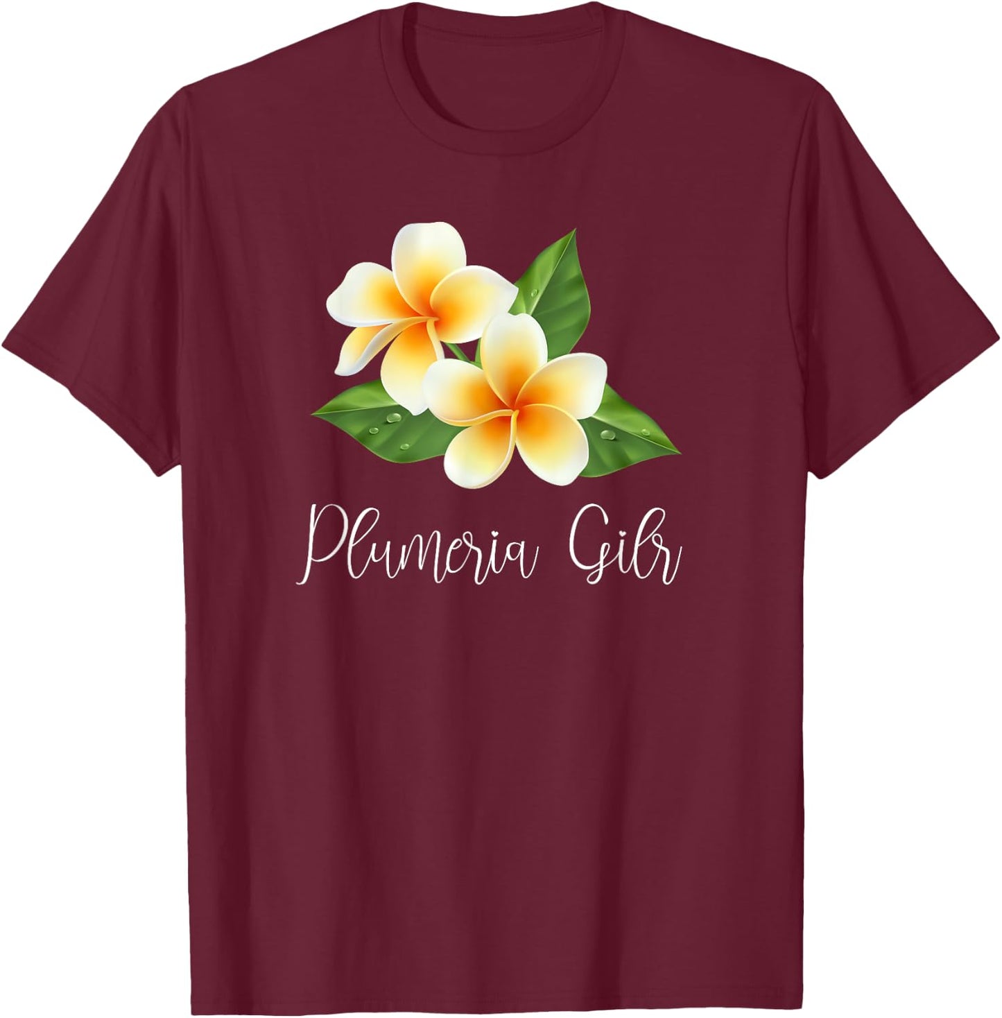 Gardening-design Tropical Plumeria (Frangipania) T-Shirt - T-Shirt | Maroon