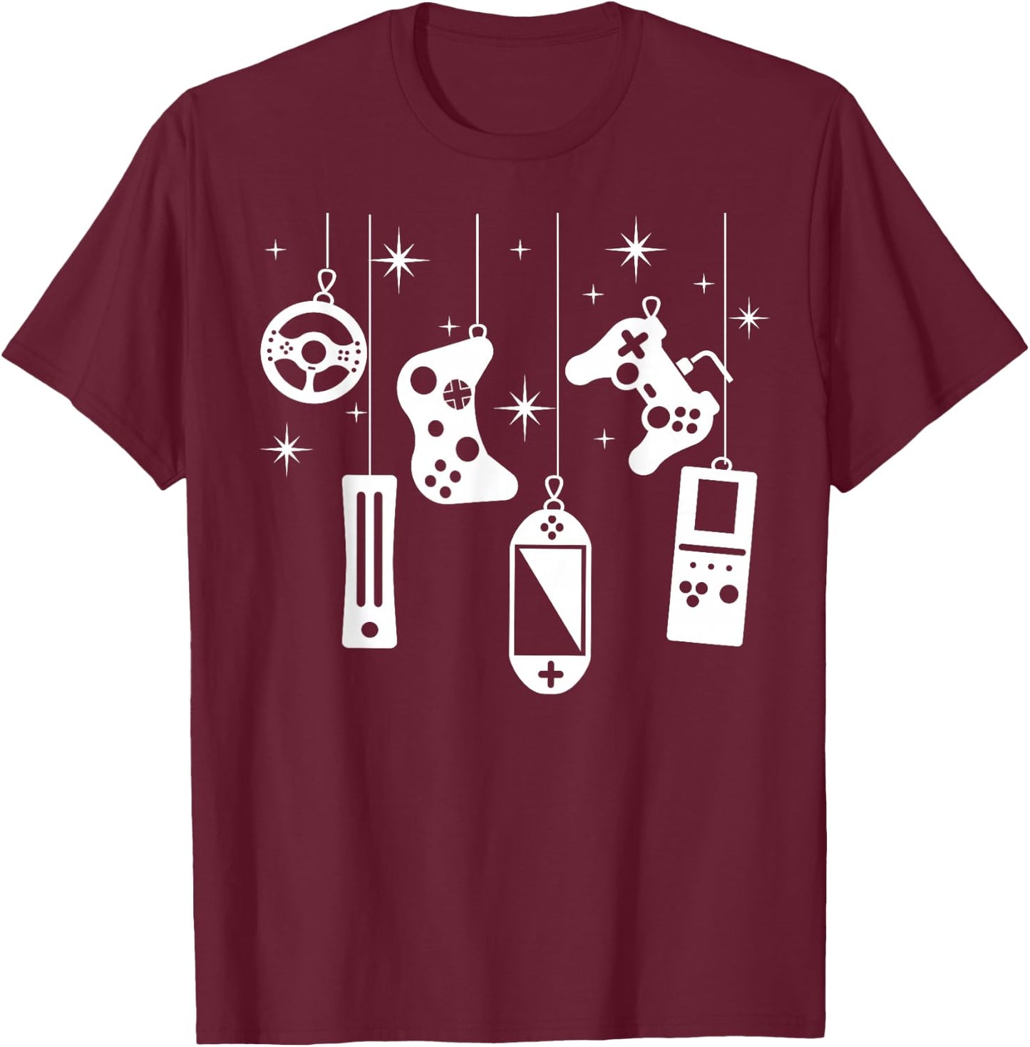 Gamer Christmas Video Game Controller Xmas Gaming Pajama T-Shirt - T-Shirt | Maroon