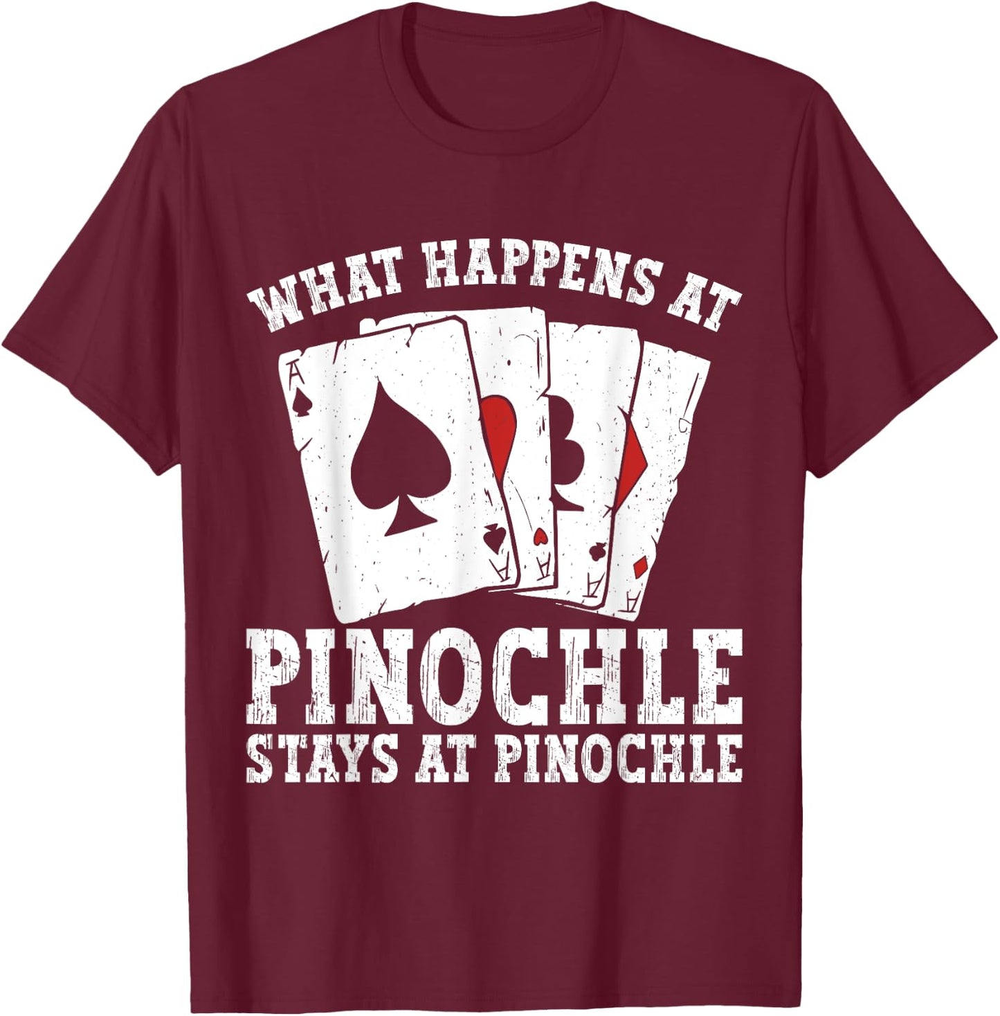 Funny Pinochle Player T-Shirt - T-Shirt | Maroon