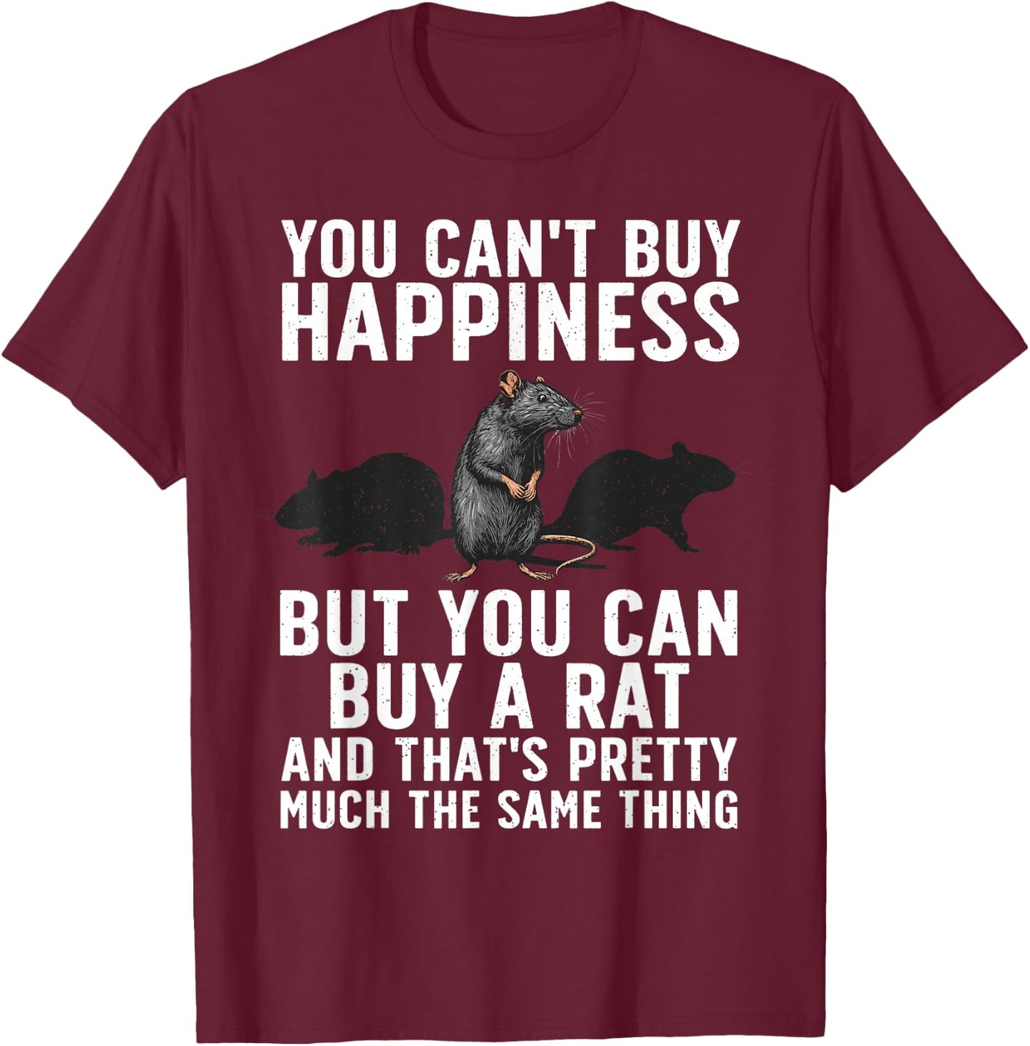 Funny Rat Women Kids Animal Lover Mouse Pet Rodent T-Shirt - T-Shirt | Maroon