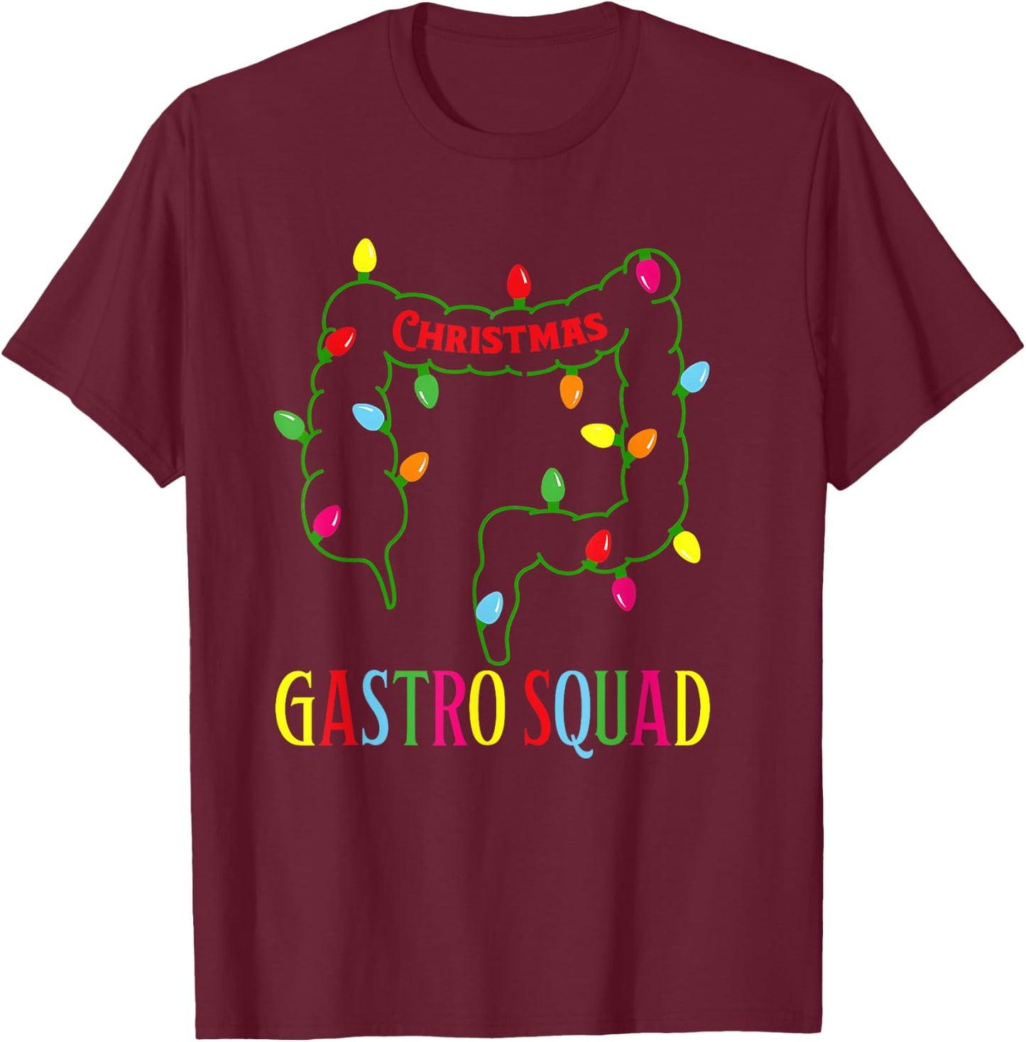 Christmas Gastro Nurse Squad Gastroenterology Doctor Vintage T-Shirt - T-Shirt | Maroon