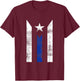 Thin Blue Line Puerto Rican Police Puerto Rico Flag Gift T-Shirt - T-Shirt | Maroon