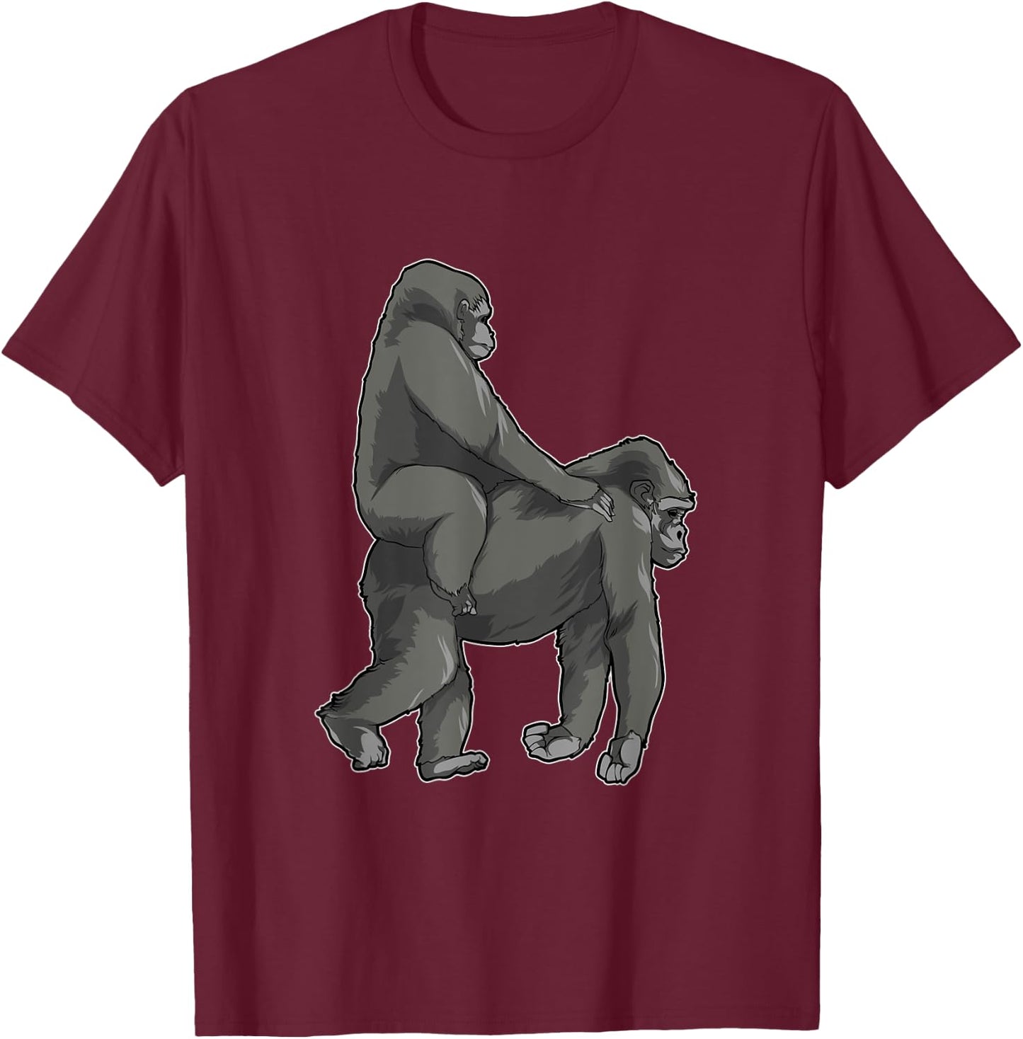 Ride Wife Gorilla Meme Funny Monkey Memes T-Shirt - T-Shirt | Maroon