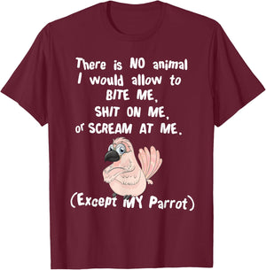 Moluccan Cockatoo Parrot Biting, Shitting, Screaming T-Shirt - T-Shirt | Maroon