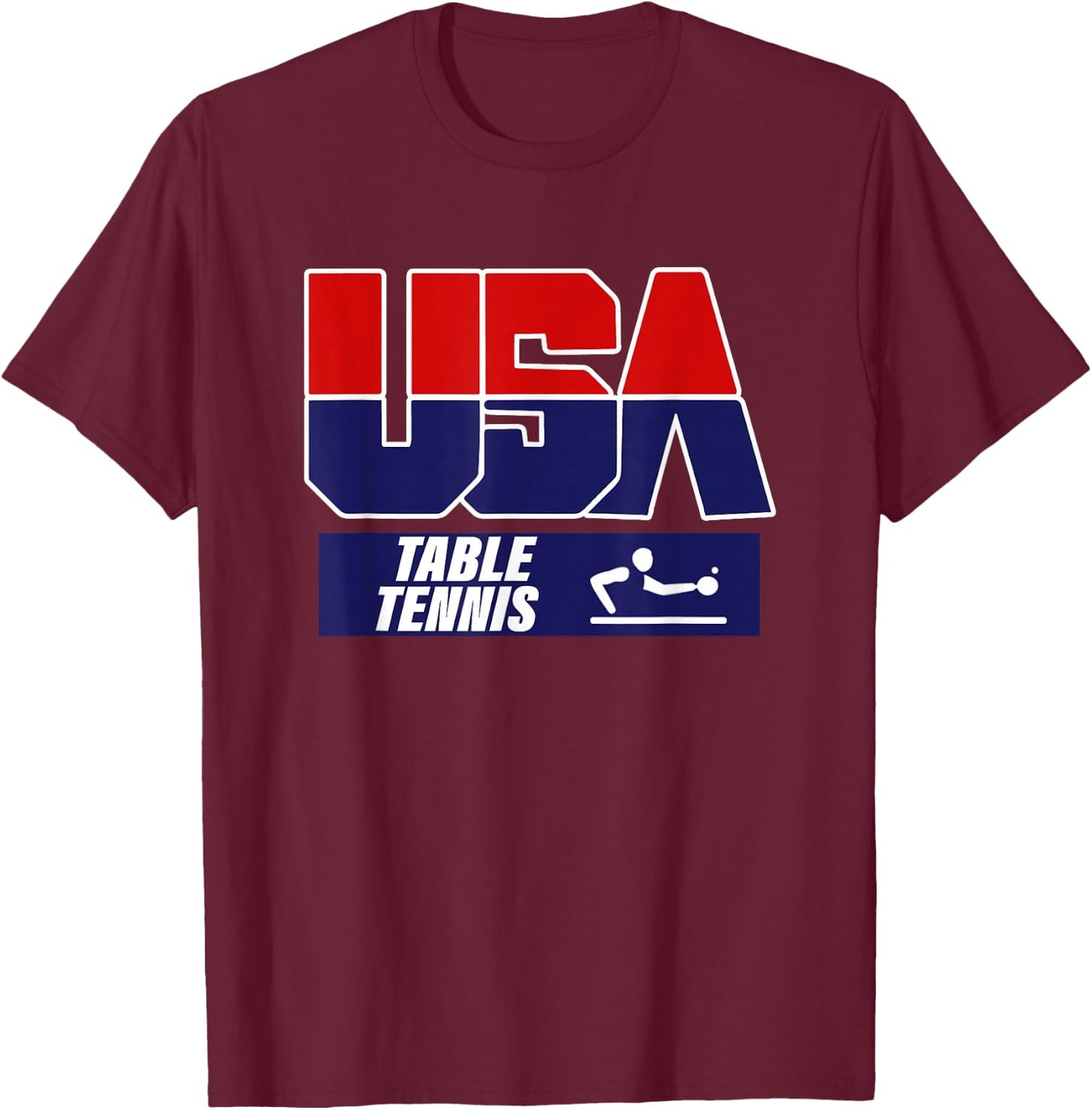 Table Tennis 2021 USA Team T-Shirt - T-Shirt | Maroon