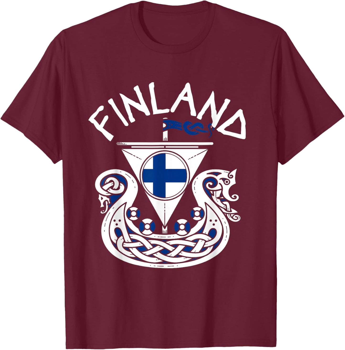 Viking Ship Finland T-Shirt - T-Shirt | Maroon