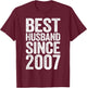Best Husband Since 2007 13th Wedding Anniversary T-Shirt - T-Shirt | Maroon