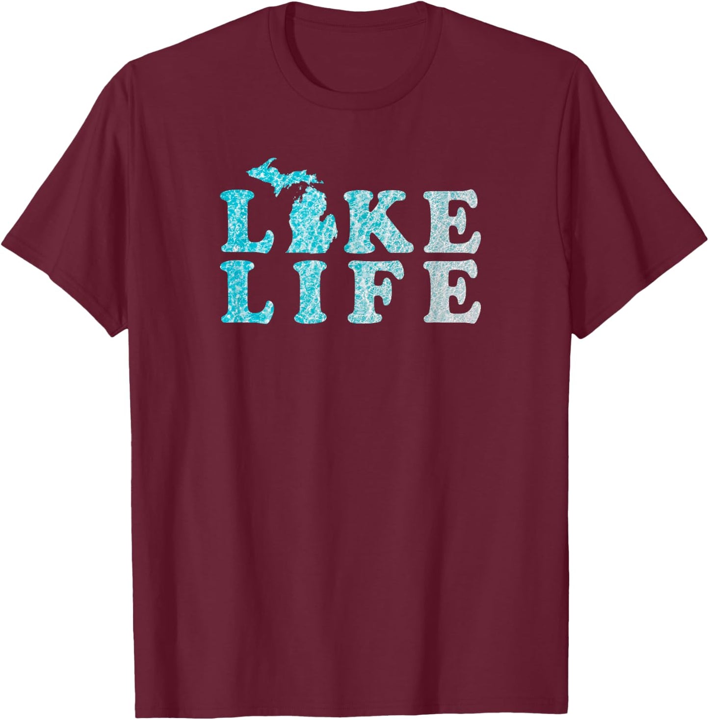 Michigan Lake Life in the Great Lakes T-Shirt - T-Shirt | Maroon
