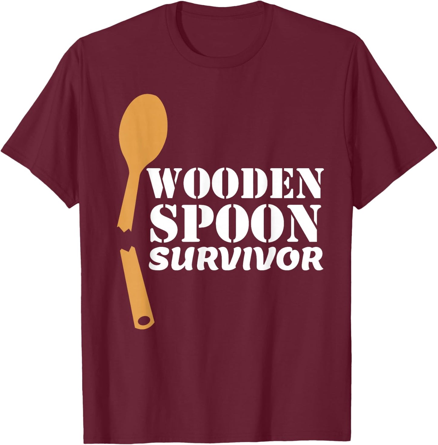 90s Wooden Spoon Survivor Funny Nostalgic Italian Joke T-Shirt - T-Shirt | Maroon