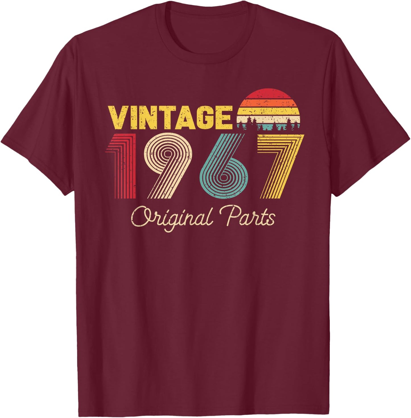 Vintage Original Parts 1967 Cool Men and Women 58th Bday T-Shirt - T-Shirt | Maroon
