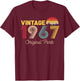 Vintage Original Parts 1967 Cool Men and Women 58th Bday T-Shirt - T-Shirt | Maroon