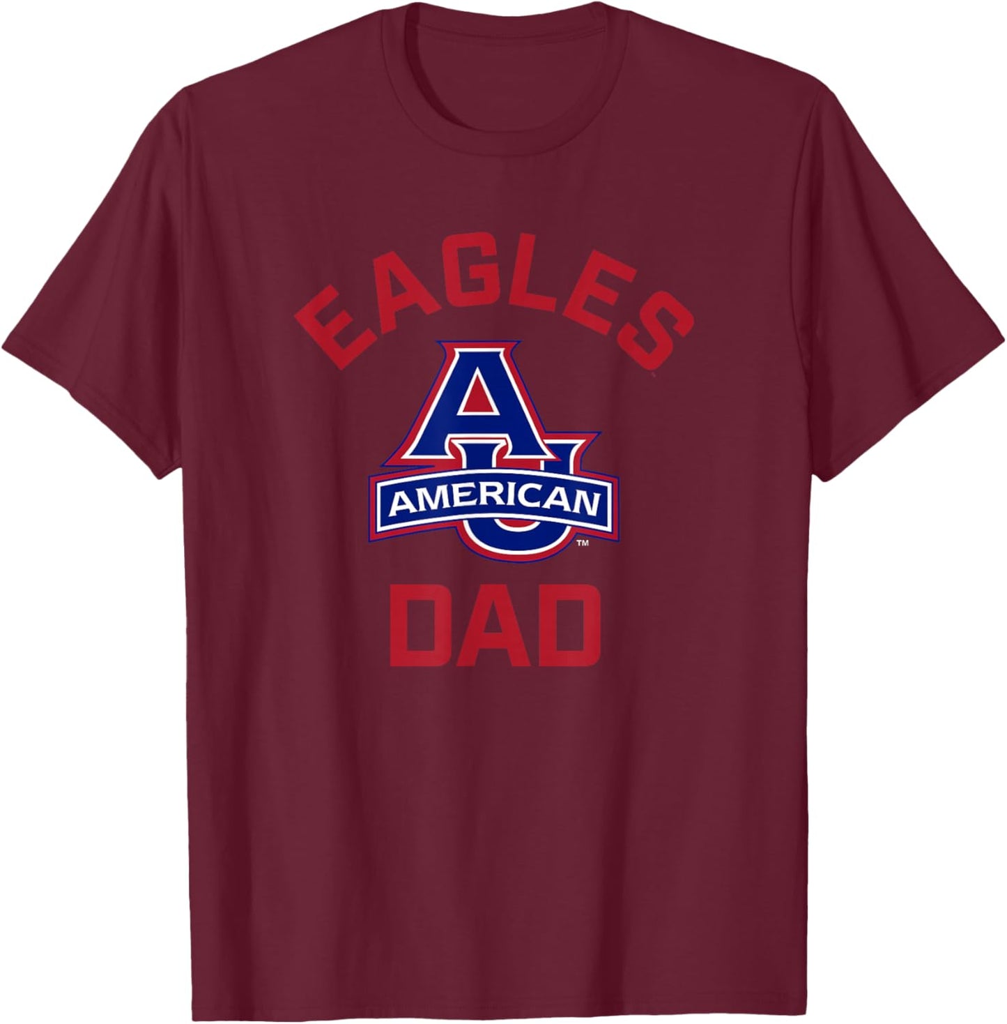 American University AU Eagles Arched Dad T-Shirt - T-Shirt | Maroon