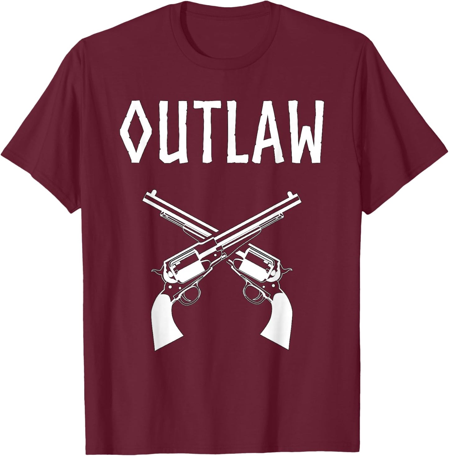 Outlaw Wild West Gunslinger T-Shirt - T-Shirt | Maroon
