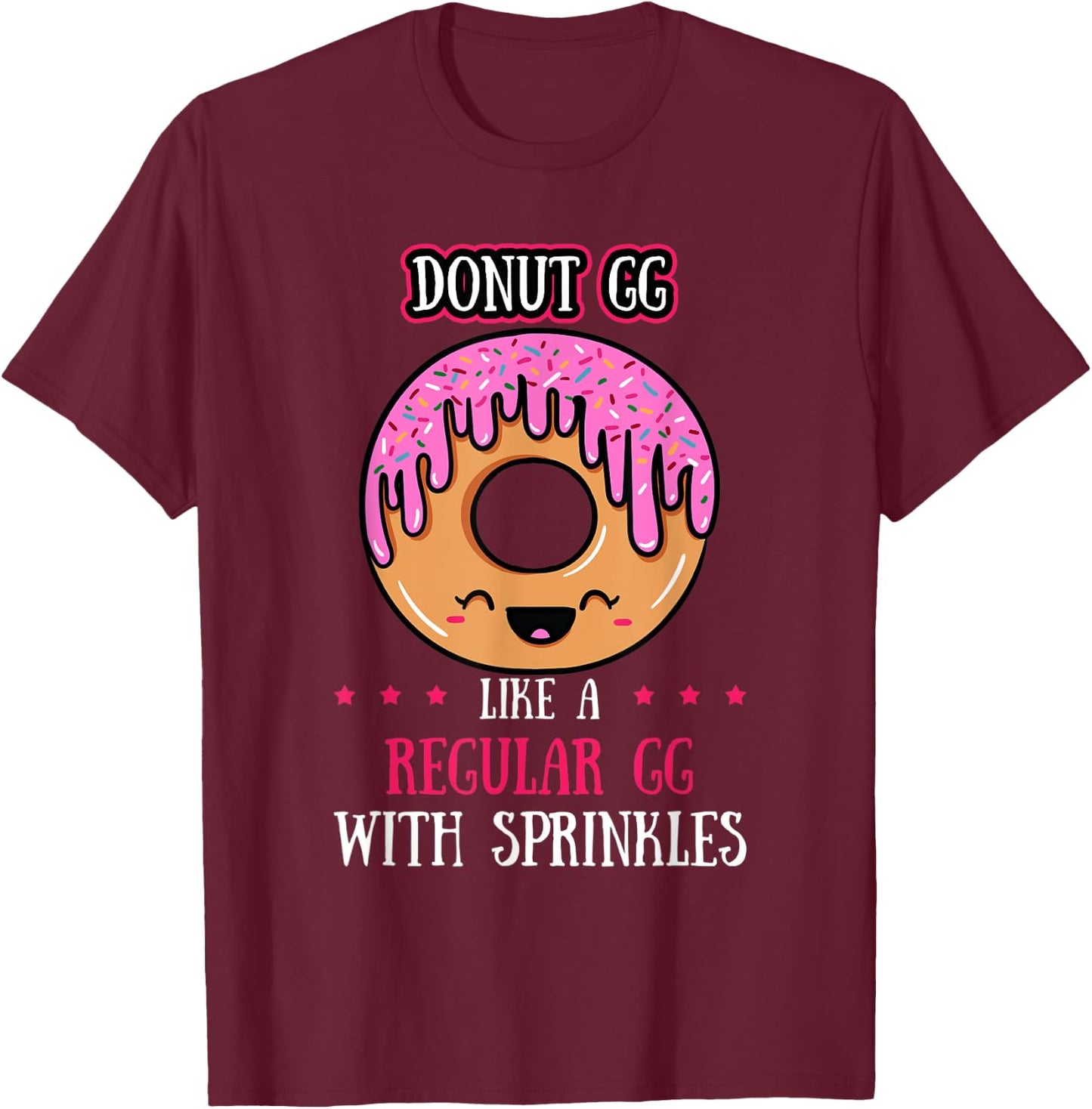 Donut GG Doughnut Grandmother Fried Dough Lover Grandmom T-Shirt - T-Shirt | Maroon