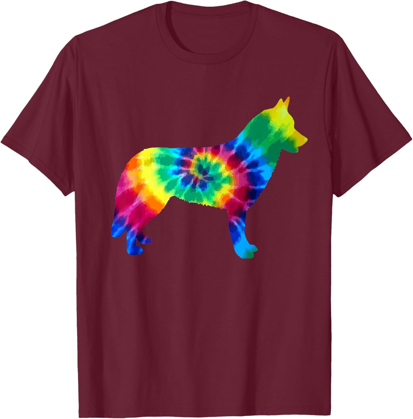 Husky Tie Dye Vintage Hippie Husky Mom Dad dog Lover T-Shirt - T-Shirt | Maroon