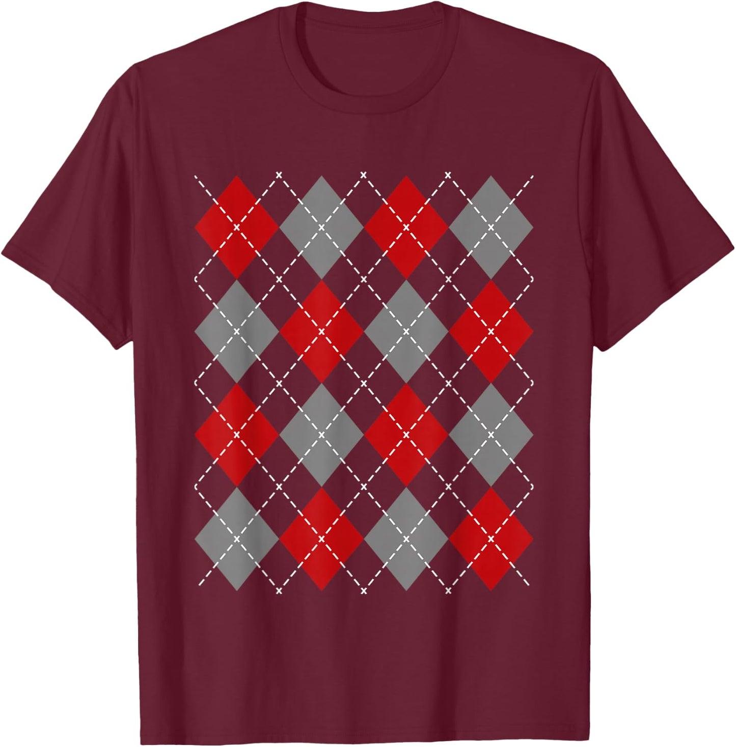 Argyle 1950s Sock Hop Women Men Vintage 50s Rockabilly 60s T-Shirt - T-Shirt | Maroon