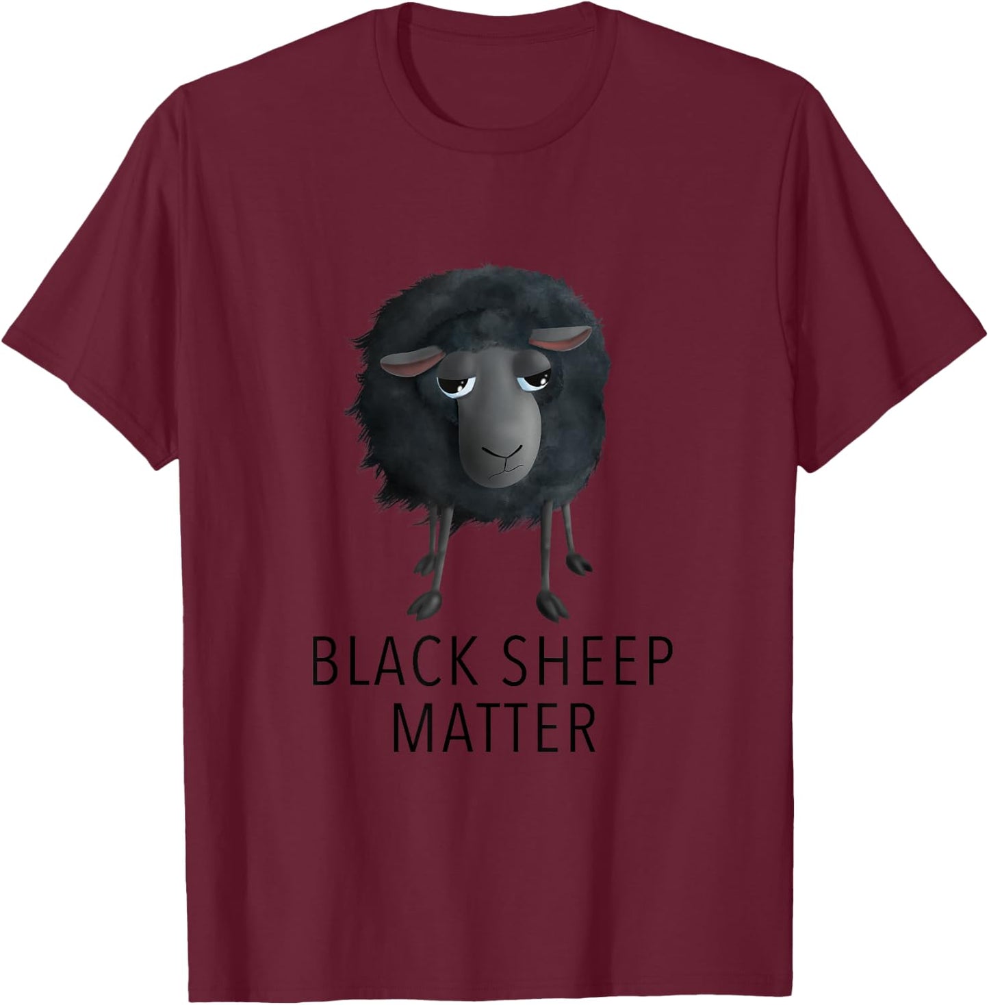 Sweet Sheep - Black Sheep Matter (D010-0908B) T-Shirt - T-Shirt | Maroon
