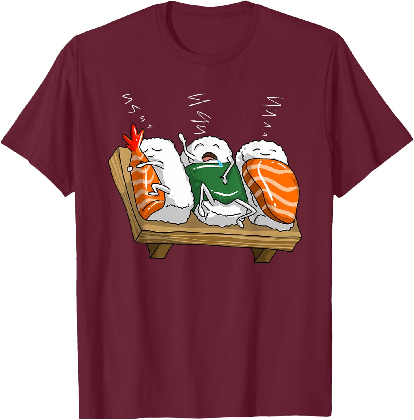 Funny Sleeping Sushi Roll Lover Party Cool Girl T-Shirt - T-Shirt | Maroon