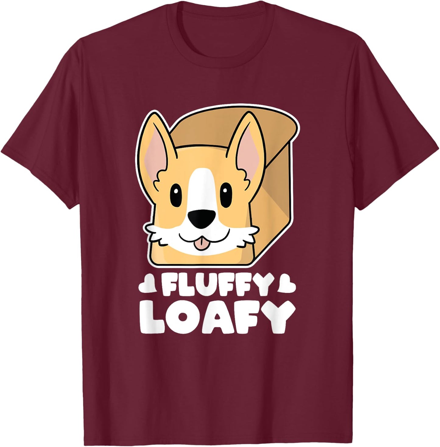 Pembroke Welsh Corgi Butt Bread Fluffy Loafy Kawaii Corgi T-Shirt - T-Shirt | Maroon