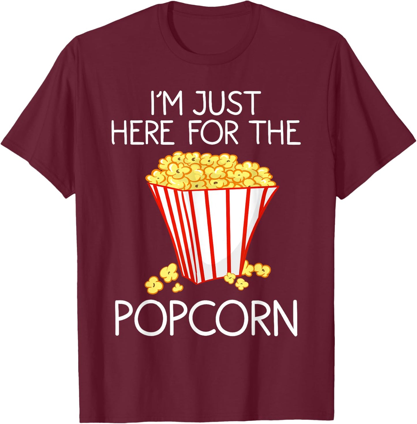 Funny Popcorn Movie Novelty Gift | Cute Snack Fan Boys Girls T-Shirt - T-Shirt | Maroon