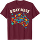 G'Day Mate Toddler Shirt Funny Map Australian Animals T-Shirt - T-Shirt | Maroon