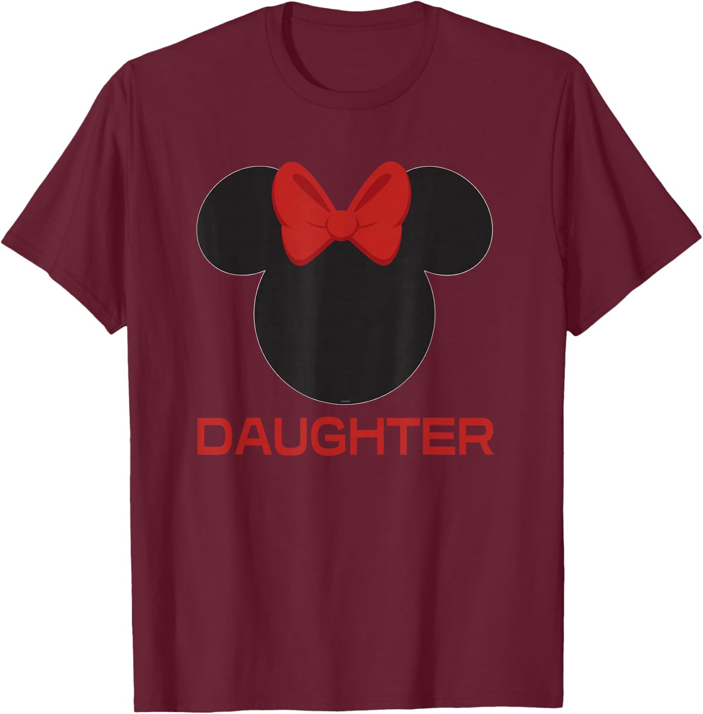 Disney Minnie Mouse Red Bow Icon Daughter Family T-Shirt - T-Shirt | Maroon