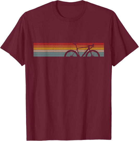 Vintage Road Bike Fixie Bicycle Road Cyclist Retro Cycling T-Shirt - T-Shirt | Maroon