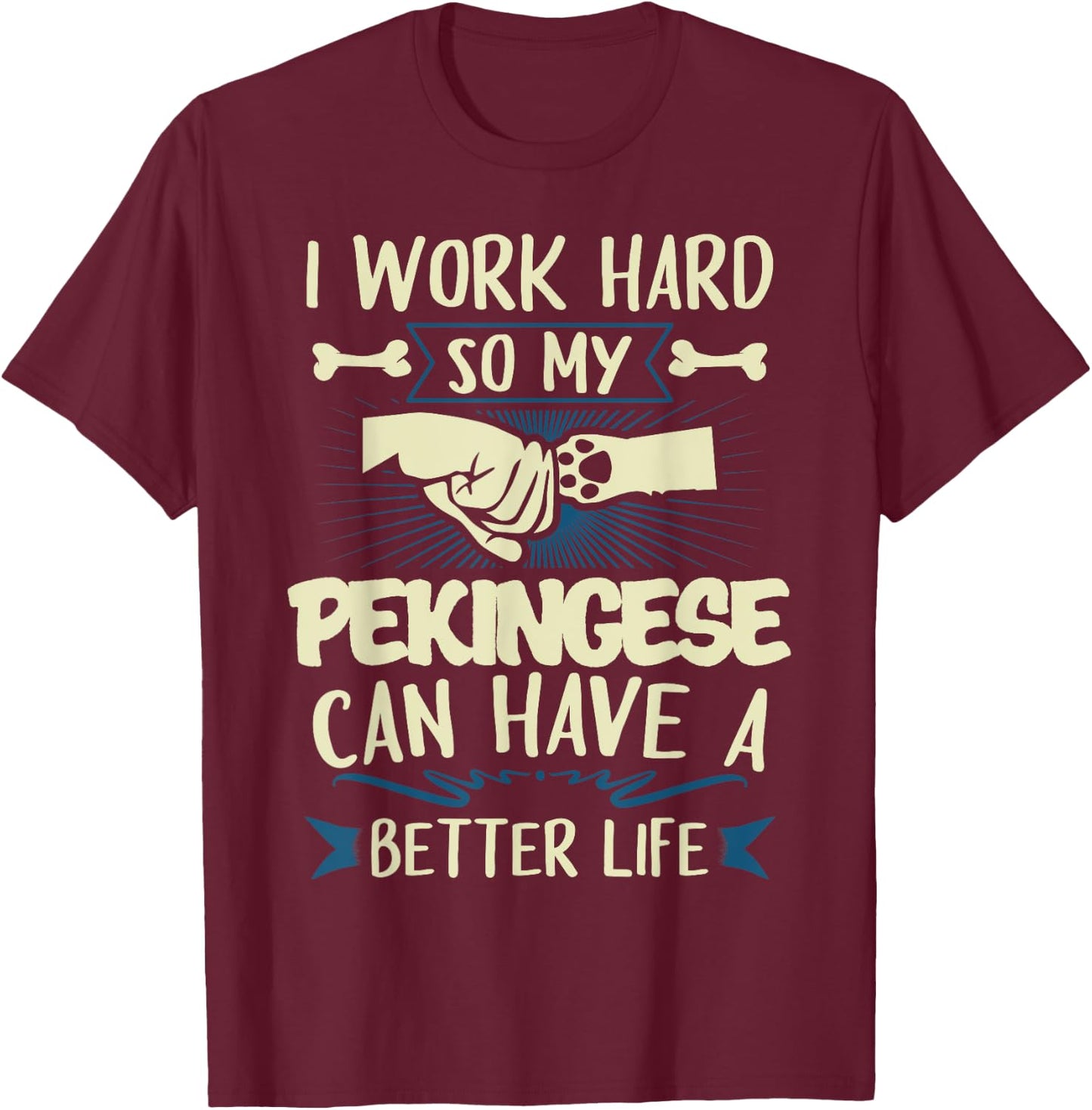 Pekingese Shirt Men Women Dog Mom Dog Lover T-Shirt - T-Shirt | Maroon