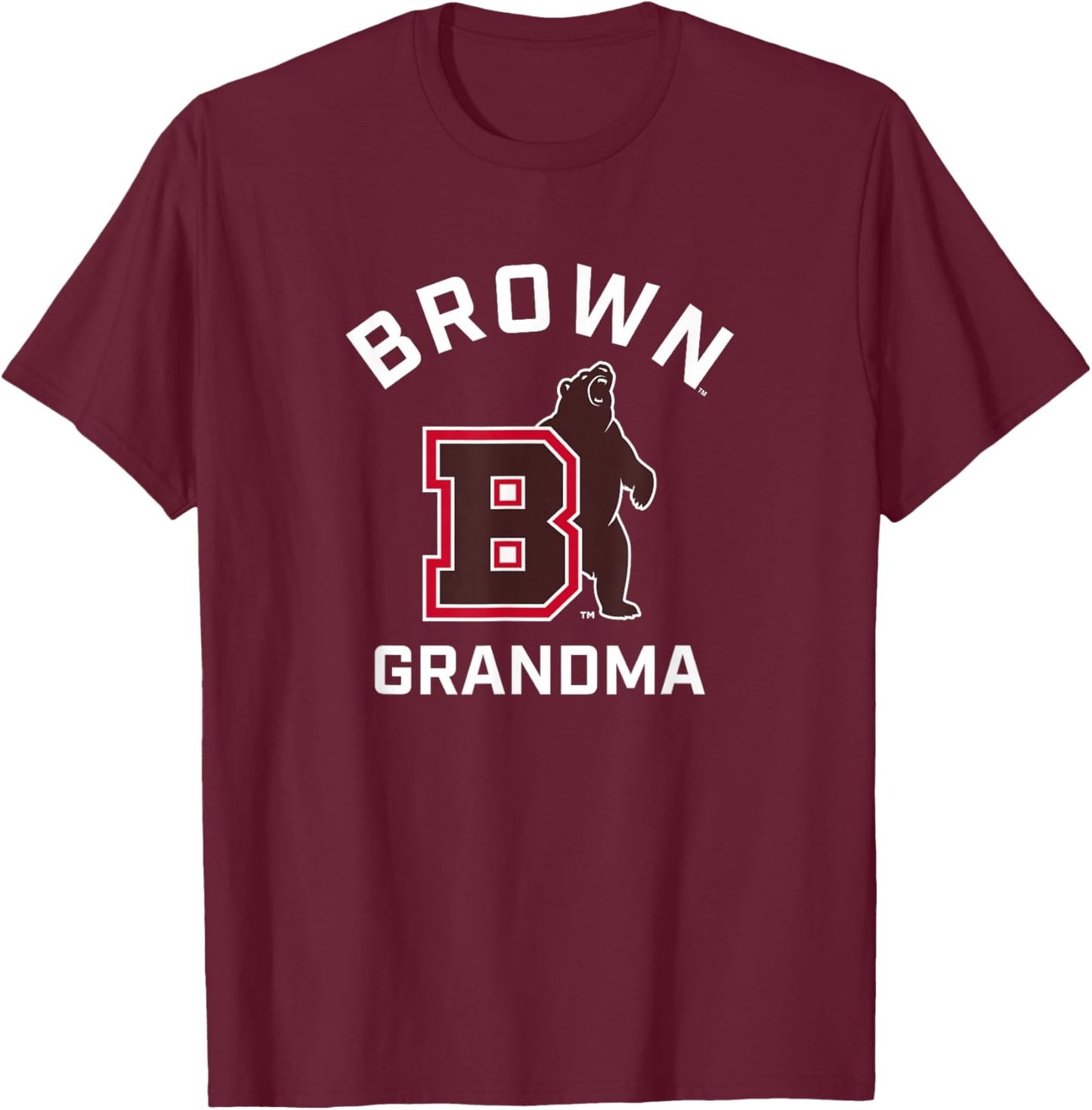 Brown University Bears Arched Grandma T-Shirt - T-Shirt | Maroon