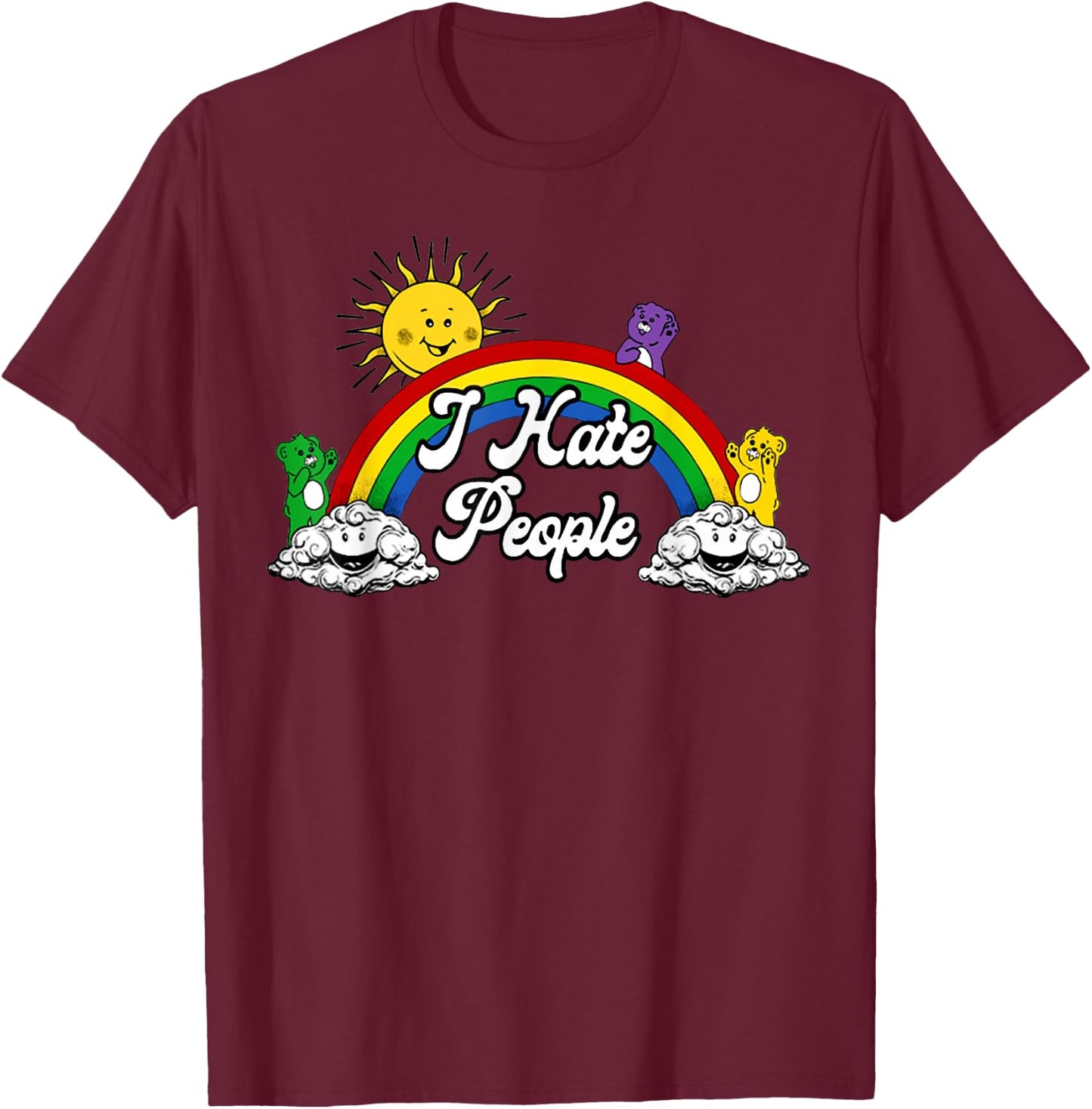 i Hate People t Shirt T-Shirt - T-Shirt | Maroon