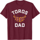 Cal State Dominguez Hills CSUDH Toros Arched Dad T-Shirt - T-Shirt | Maroon