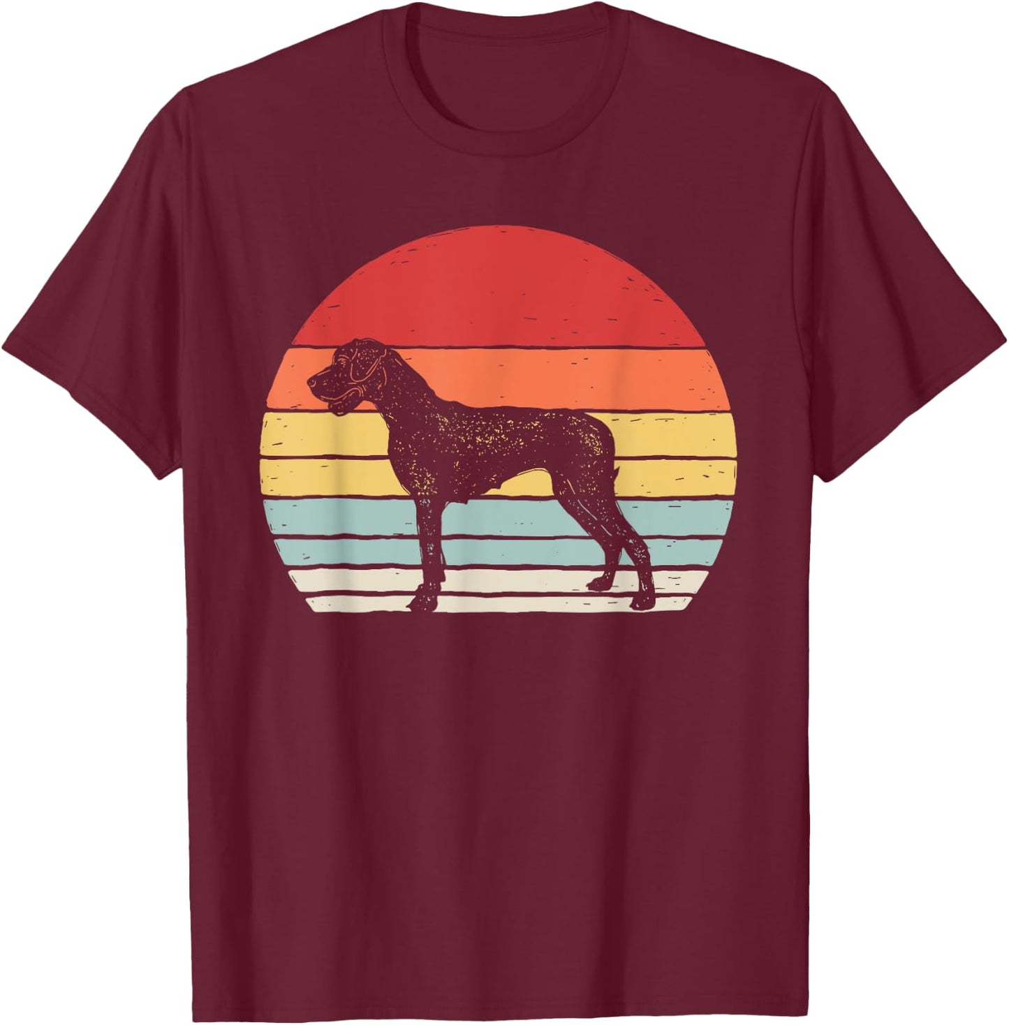 Vintage Retro Great Dane T-Shirt - T-Shirt | Maroon